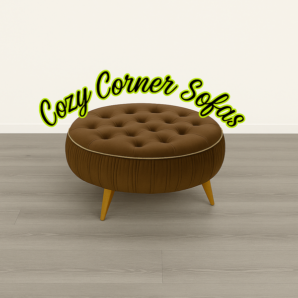 Round Chesterfield footstool