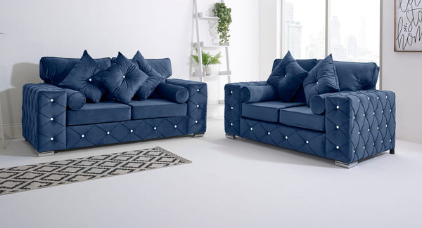 Milton 3+2-seater with diamond and without diamond button