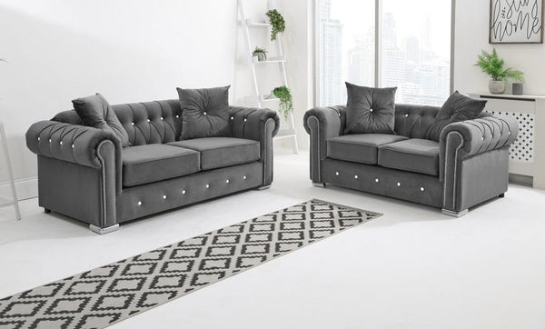 Olympia Chesterfield sofa 3+2 seater (3-seater 195cm) (2-seater 165cm)