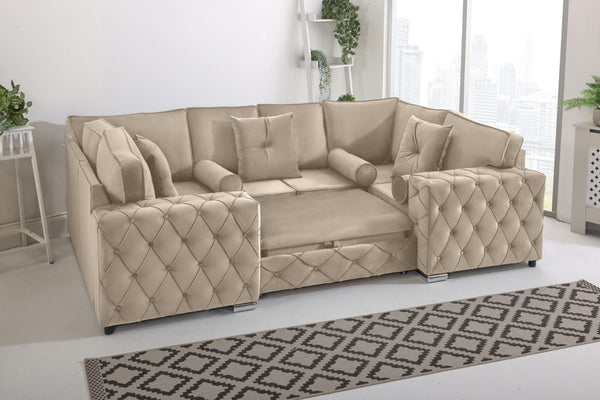 Milton U shape 6-seater sofa bed