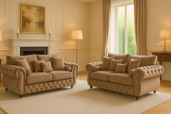Falcon 3+2+1 sofa with high back, scatters and rollies