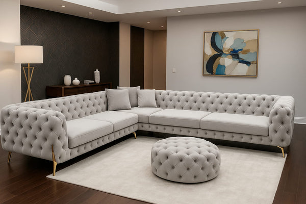 Italian chesterfield corner 5-seater sofa
