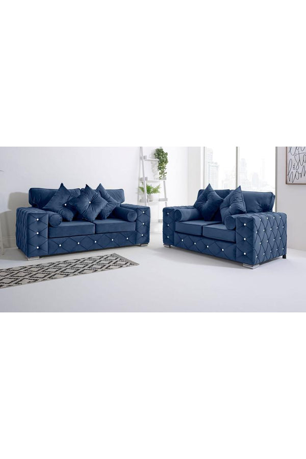 Milton 3+2-seater with diamond and without diamond button